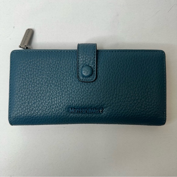 Montana West ❤️ Blue Leather Wallet - Picture 1 of 8